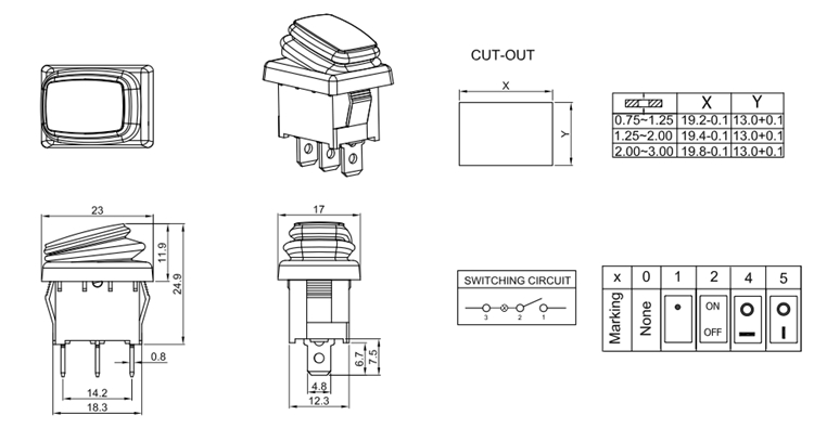 Waterproof Rocker Switches