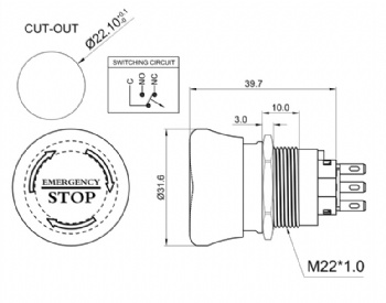 Createn 19MM Emergency Switches