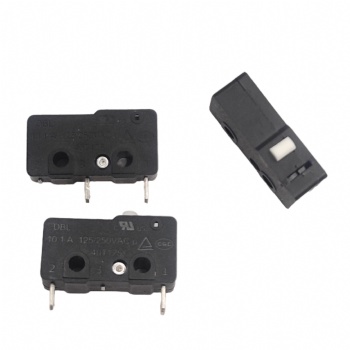 Createn Limit Switch with Normally Open Contact, Medium-Sized Micro Switch, 2-Terminal (NO/NC), No Lever, White Dot, 5A 125/250V Button Switch