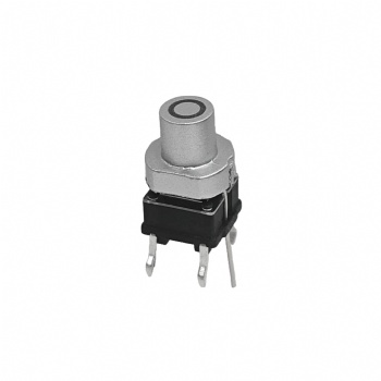Createn 6x6x12mm Momentary Tactile Switch, Plug-In Power Button, Round Push Button with Ring Pattern