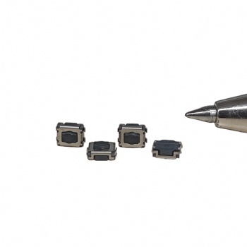 Createn 3×4×1.7mm Tactile Switch, No Pin, 4-Pin SMD, Clamshell Tactile Button with Flower-Shaped Design