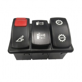 3-Gang Rocker Switch Panel with Safety Lock for Aerial Work Platforms