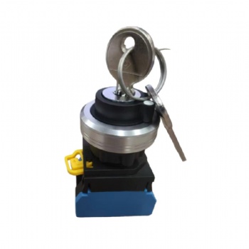 Industrial 2-Position Keyed Selector Switch - 22mm Mounting Hole, Safety Control Lock for Machinery