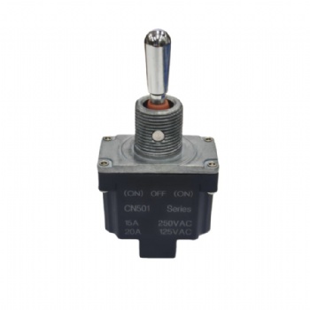 SPDT Industrial Toggle Switch - (ON)-OFF-(ON) Momentary, 20A 125VAC / 15A 250VAC