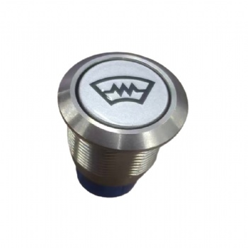 19mm Anti-vandal Metal Push Button Switch with Defrost Icon, Stainless Steel Automotive Switch